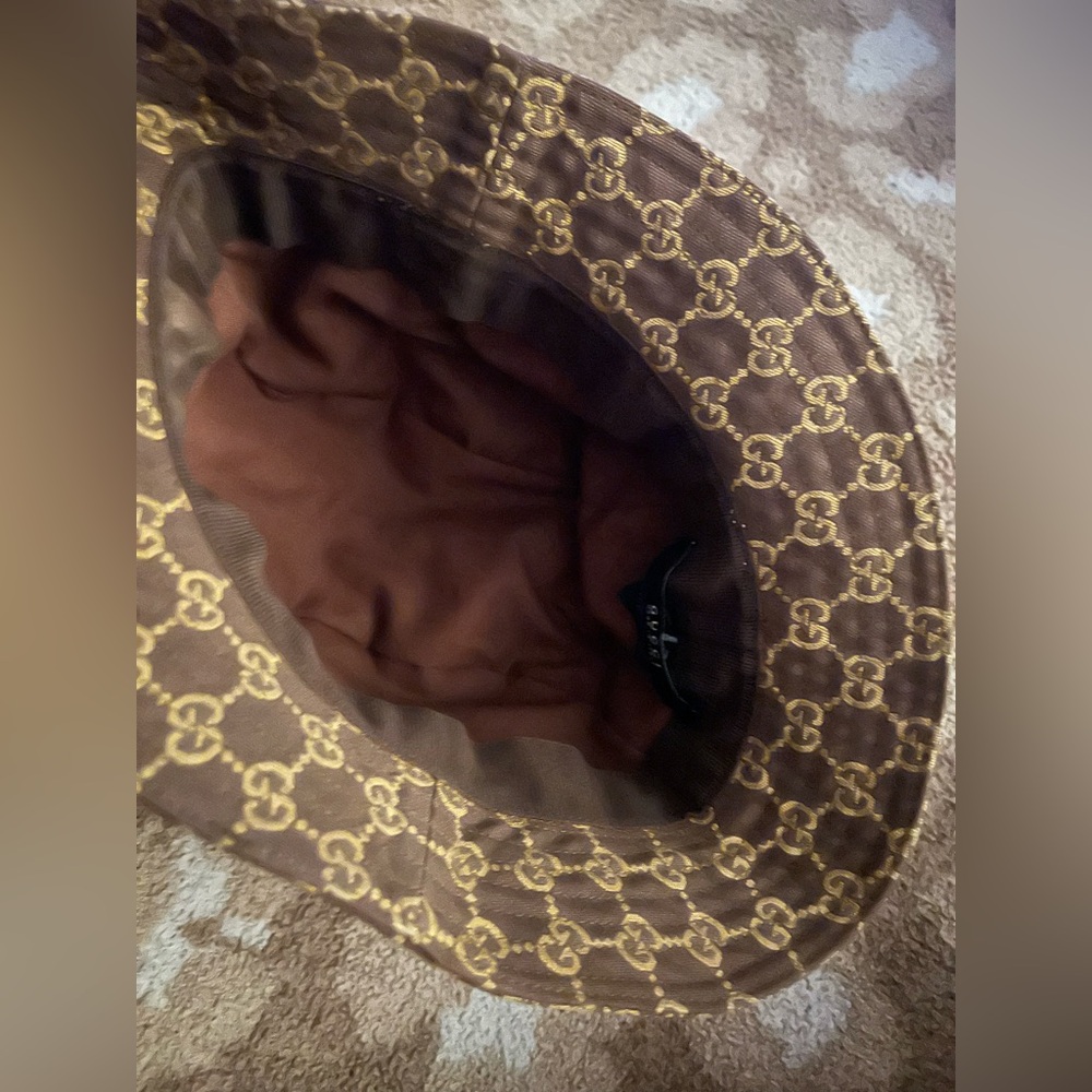 Gucci Signature Brown and Gold Bucket Hat - Picture 3 of 7
